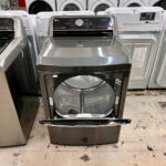 Black steel electric dryer with steam