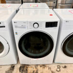 White front load washer